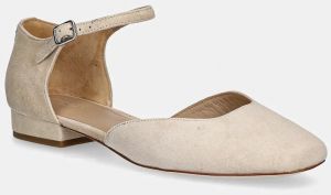Semišové baleríny Lauren Ralph Lauren Emellie Mj béžová farba, 802974359001