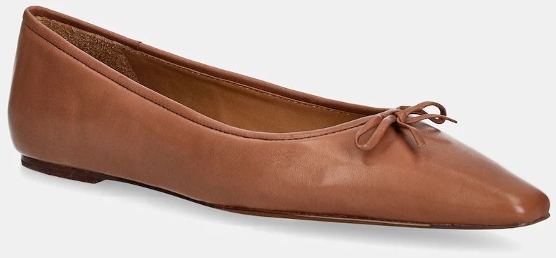 Kožené balerínky Polo Ralph Lauren Pointed Ballet hnedá farba, 818973066001
