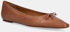 Kožené balerínky Polo Ralph Lauren Pointed Ballet hnedá farba, 818973066001