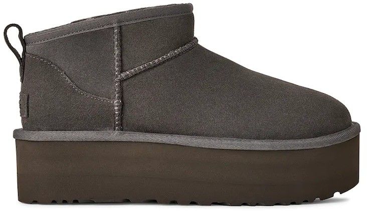 Semišové snehule UGG Classic Ultra Mini Platform šedá farba, 1135092.CHRC