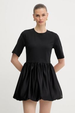 Šaty Twinset čierna farba, mini, áčkový strih, 252TF2050