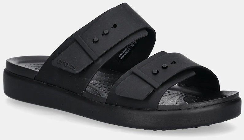 Šľapky Crocs Brooklyn Buckle Low čierna farba, na platforme, 211215