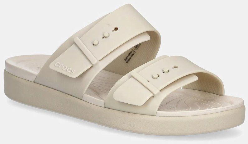 Šľapky Crocs Brooklyn Buckle Low zelená farba, 211215