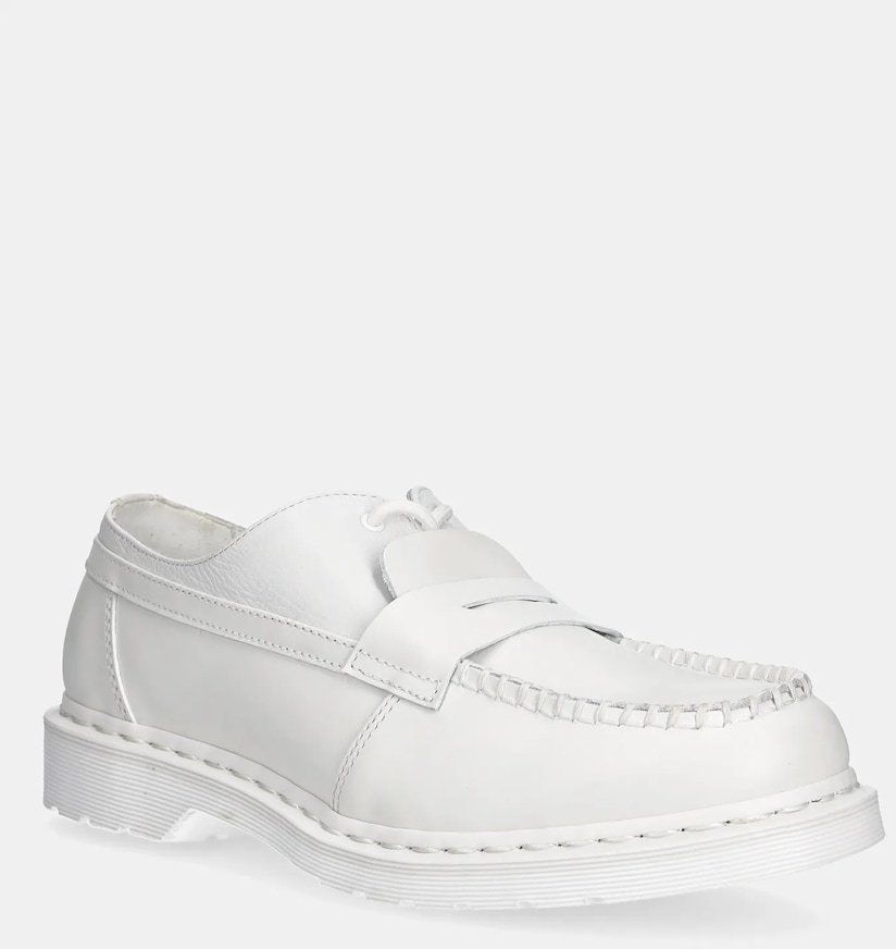 Kožené mokasíny MM6 Maison Margiela x Dr. Martens biela farba, SH3WR0005