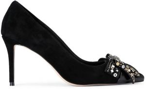 Semišové lodičky Kurt Geiger London Belgravia Stud Bow čierna farba, 4710905309