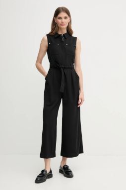 Overal Dkny čierna farba, s golierom, DD5B1L16