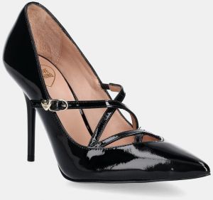 Kožené lodičky Love Moschino čierna farba, JA10319G1NIH0000
