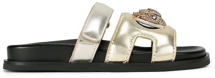 Kožené šľapky Kurt Geiger London Eagle Cut Out Sandal zlatá farba, na platforme, 4732666109
