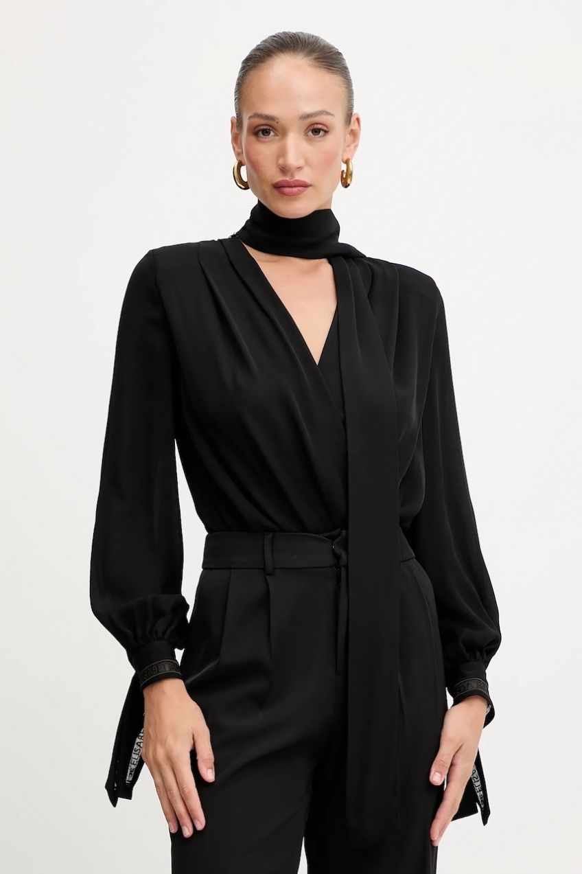 Body Elisabetta Franchi čierna farba, jednofarebné, CB00651E3