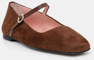 Semišové baleríny Pretty Ballerinas Camille hnedá farba, 52217_002