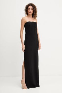 Šaty Elisabetta Franchi čierna farba, midi, priliehavé, AB84852E3