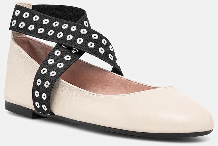 Kožené balerínky Pretty Ballerinas Nicole béžová farba, 52562_002