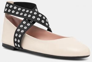 Kožené balerínky Pretty Ballerinas Nicole béžová farba, 52562_002