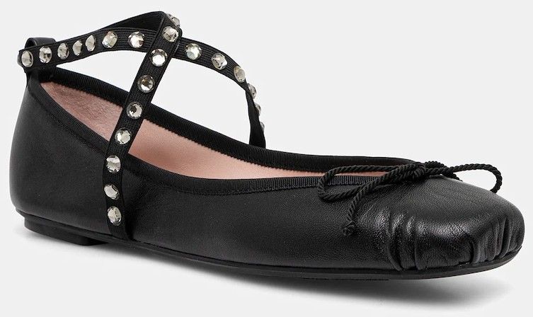 Kožené balerínky Pretty Ballerinas Kristen čierna farba, 52649_001