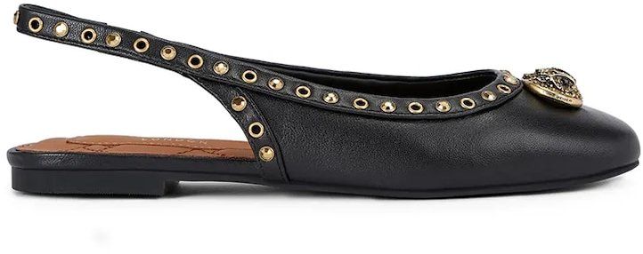 Kožené balerínky Kurt Geiger London Chelsea Ballet Sling čierna farba, s otvorenou pätou, 4735100109