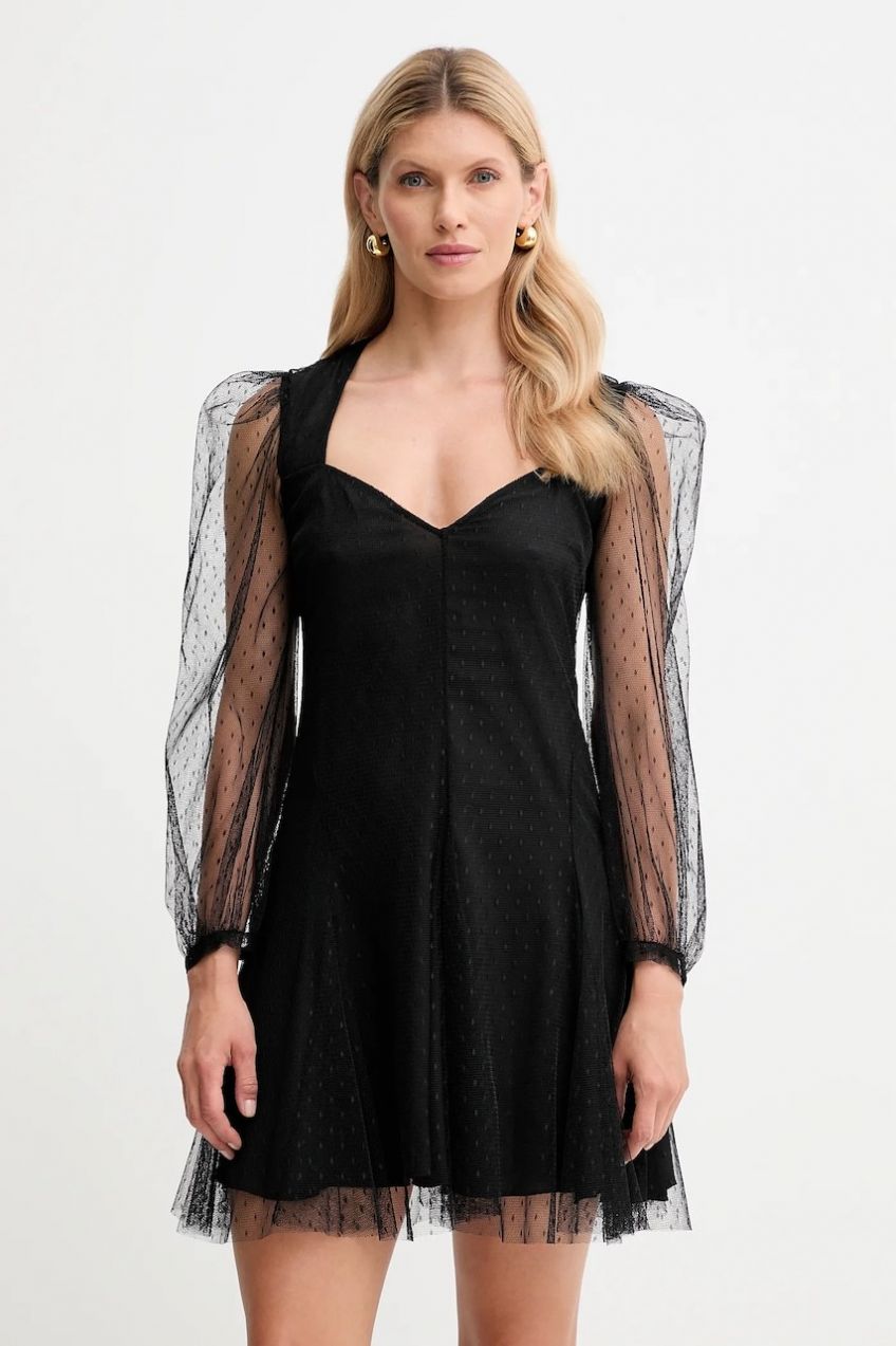 Šaty Twinset čierna farba, mini, áčkový strih, 252TP2651