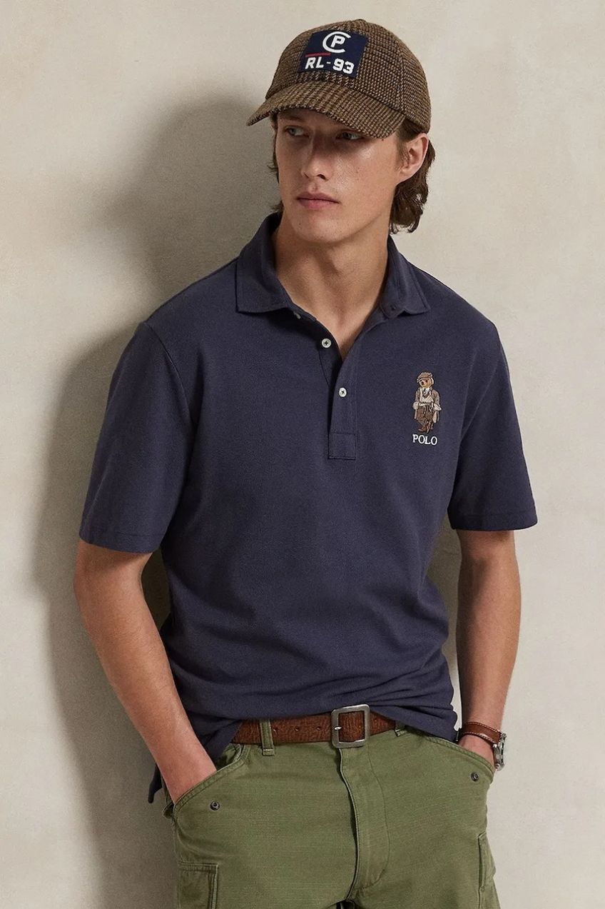 Bavlnené polo tričko Polo Ralph Lauren modrá farba, s nášivkou, 710P00083