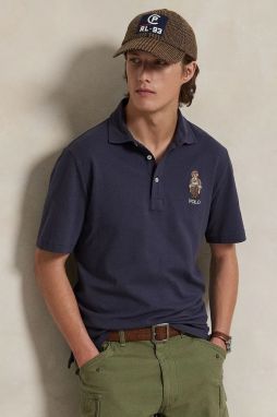 Bavlnené polo tričko Polo Ralph Lauren modrá farba, s nášivkou, 710P00083