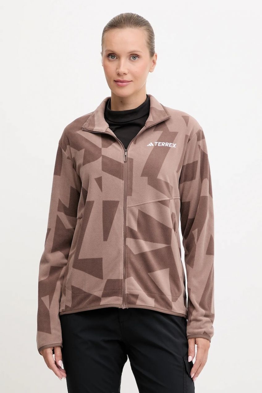 Športová mikina adidas TERREX Multi hnedá farba, vzorovaná, JN0997