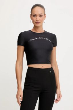 Tričko Versace Jeans Couture dámske, čierna farba, 79HAH6A2 N0008