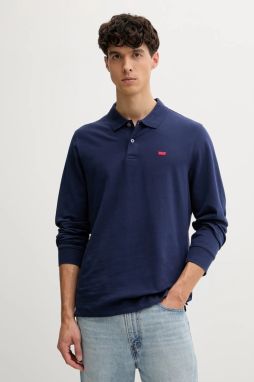 Tričko s dlhým rukávom Levi's modrá farba, jednofarebné, A5797