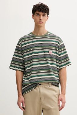 Bavlnené tričko Levi's pánske, zelená farba, vzorované, A5850