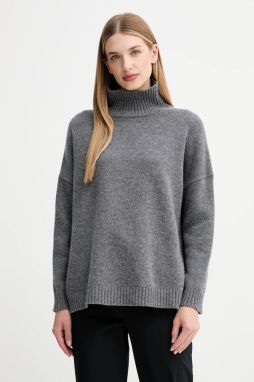 Vlnený sveter Weekend Max Mara BORGIA šedá farba, s rolákom, 2525366112600