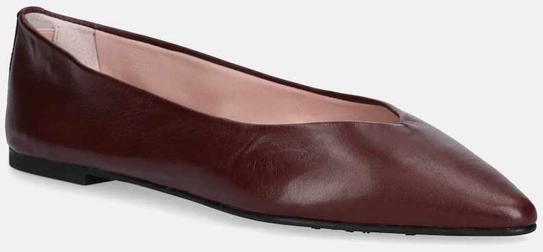 Kožené balerínky Pretty Ballerinas TYRA bordová farba, 52775_002