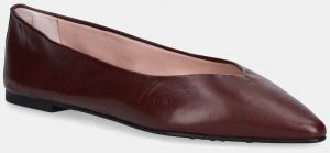 Kožené balerínky Pretty Ballerinas TYRA bordová farba, 52775_002