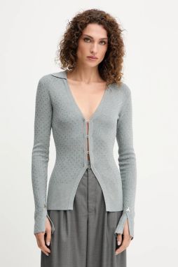 Kardigán Patrizia Pepe šedá farba, ľahký, 8K0318 K270