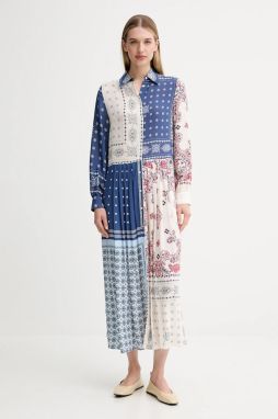 Šaty Weekend Max Mara ZUAI modrá farba, maxi, áčkový strih, 2525226031600