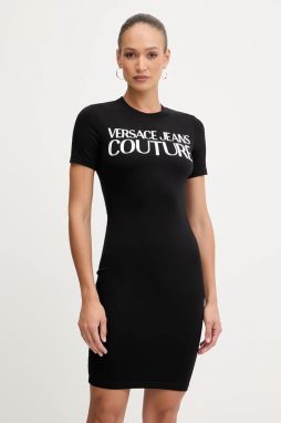 Šaty Versace Jeans Couture čierna farba, mini, priliehavé, 79HAOE05 CJ02E
