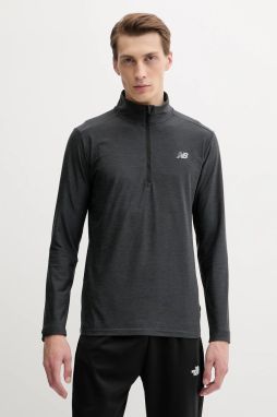 Tréningové tričko s dlhým rukávom New Balance šedá farba, melanžová, MT41915BKH