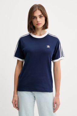 Tričko adidas Originals 3 Stripe Tee dámske, modrá farba, JY4852