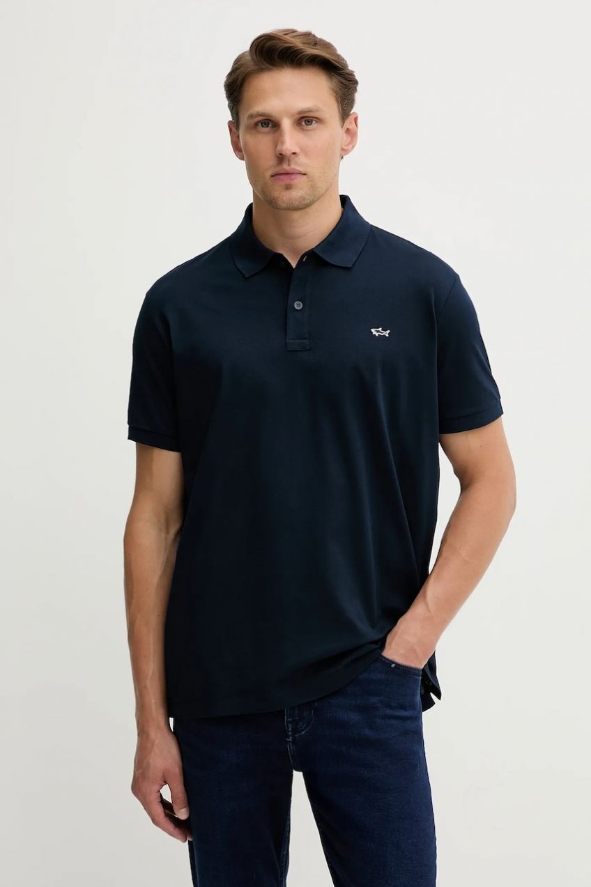 Bavlnené polo tričko Paul&Shark Knitwear tmavomodrá farba, jednofarebné, 99311001