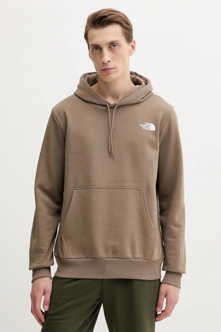 Mikina The North Face Simple Dome hnedá farba, s kapucňou, jednofarebná, NF0A89FCBOW1