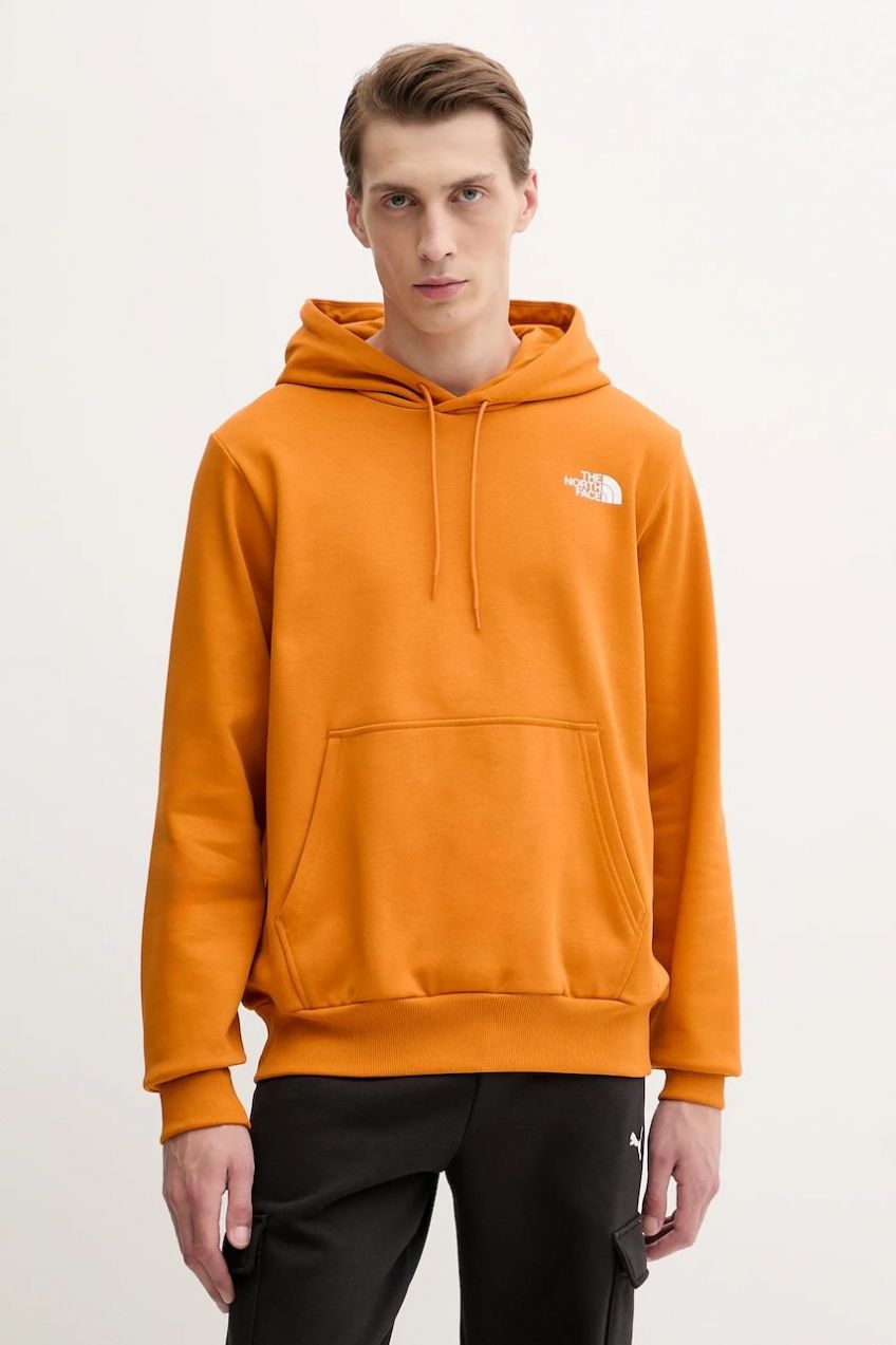 Mikina The North Face Simple Dome oranžová farba, s kapucňou, s potlačou, NF0A89FCBRO1