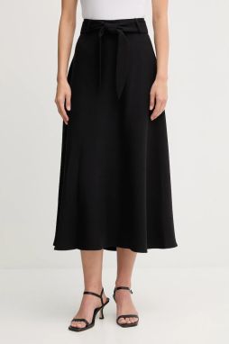 Sukňa Dkny čierna farba, maxi, áčkový strih, UE5S8896