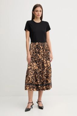 Šaty Dkny čierna farba, midi, áčkový strih, P5EB7BBZ