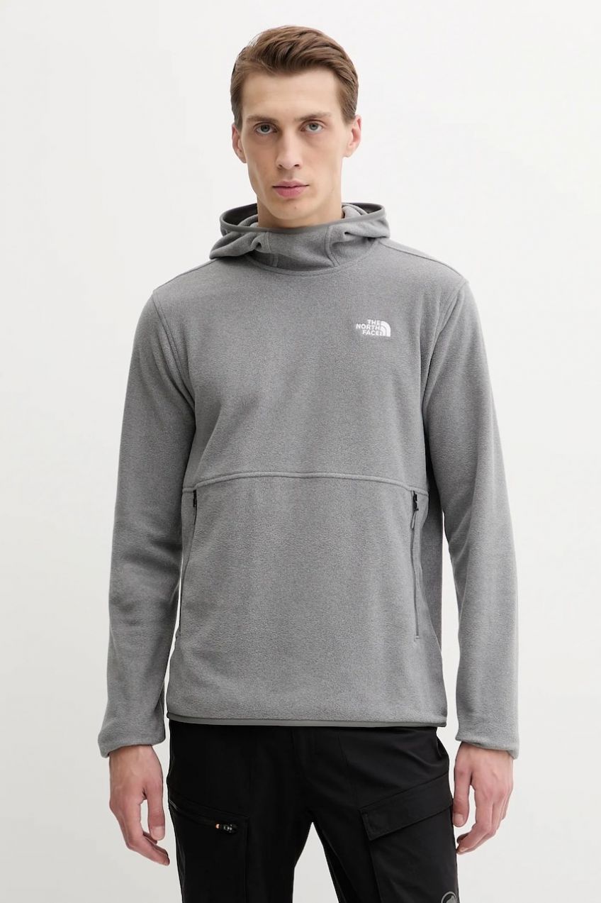 Outdoorová mikina The North Face šedá farba, s kapucňou, jednofarebné, NF0A8D0SCQI1