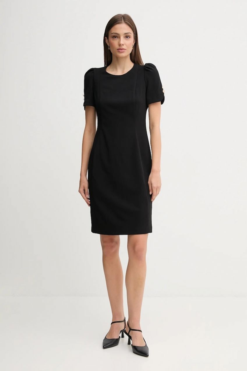 Šaty Dkny čierna farba, mini, priliehavé, DD3I166A