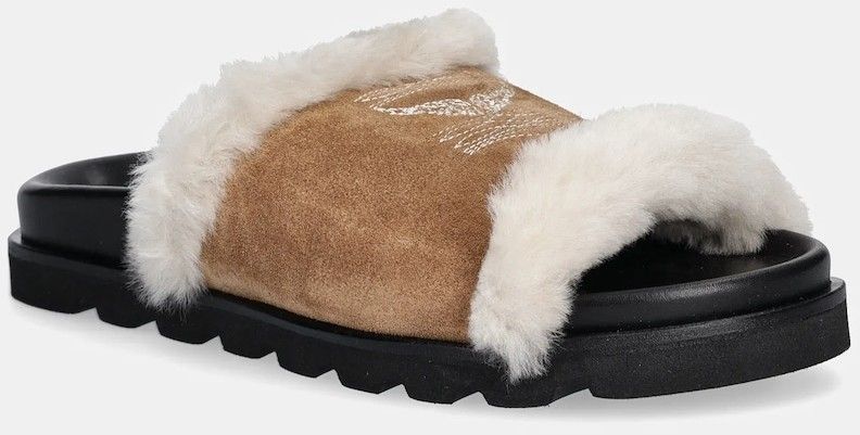 Semišové šľapky ZADIG&VOLTAIRE Teddy hnedá farba, SWCT02081