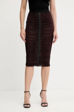 Sukňa Elisabetta Franchi bordová farba, midi, puzdrová, GO13256E2