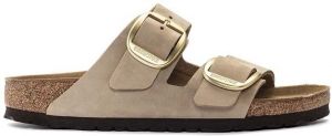 Nubukové šľapky Birkenstock Arizona Big Buckle dámske, béžová farba, 1024064
