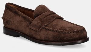 Semišové mokasíny Polo Ralph Lauren Alston Penny pánske, hnedá farba, 803945281001