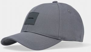 Bavlnená šiltovka Calvin Klein šedá farba, s nášivkou, K50K512616
