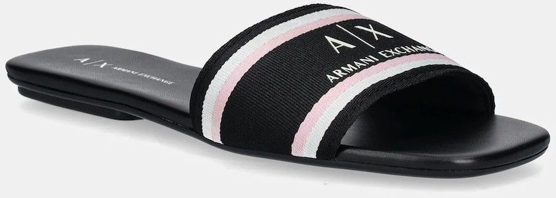 Šľapky Armani Exchange čierna farba, XDP056 XV922 00002