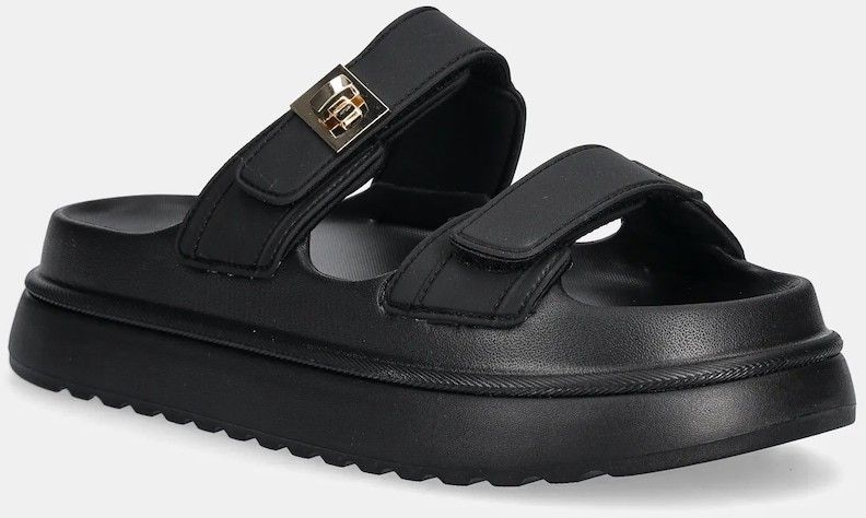 Šľapky Steve Madden Bigschmona-J čierna farba, na platforme, SM11003858
