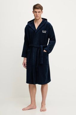 Bavlnený župan EA7 Emporio Armani tmavomodrá farba, AF14014.7M000441