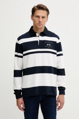 Bavlnené tričko s dlhým rukávom Paul&Shark Knitwear tmavomodrá farba, vzorované, 15311712